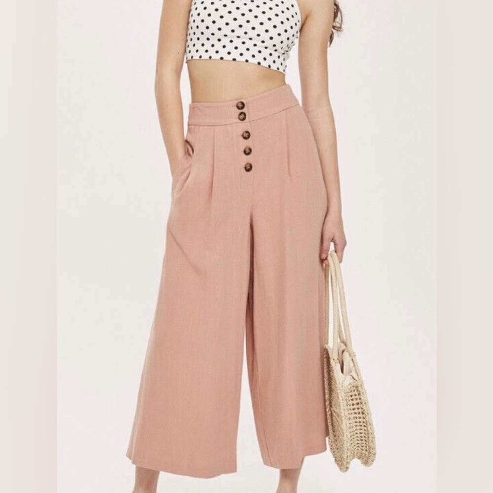 EUC Topshop Women’s dusty pink linen pants, worn once, US size 4